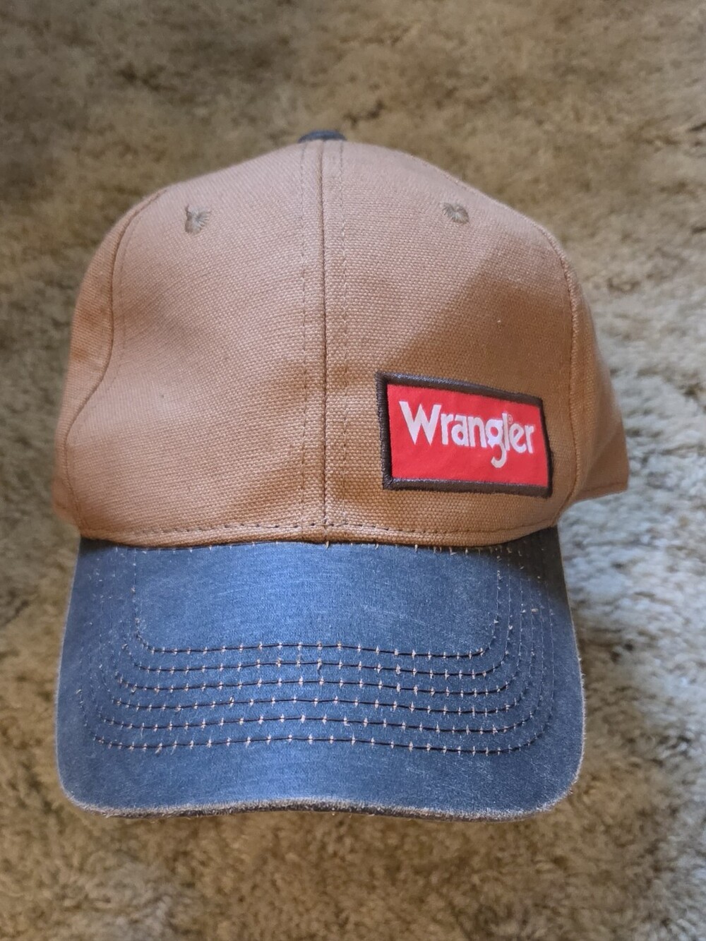 Wrangler Brown Two-Tone Men's Cap With Adjustable Back, One Size Fits Most